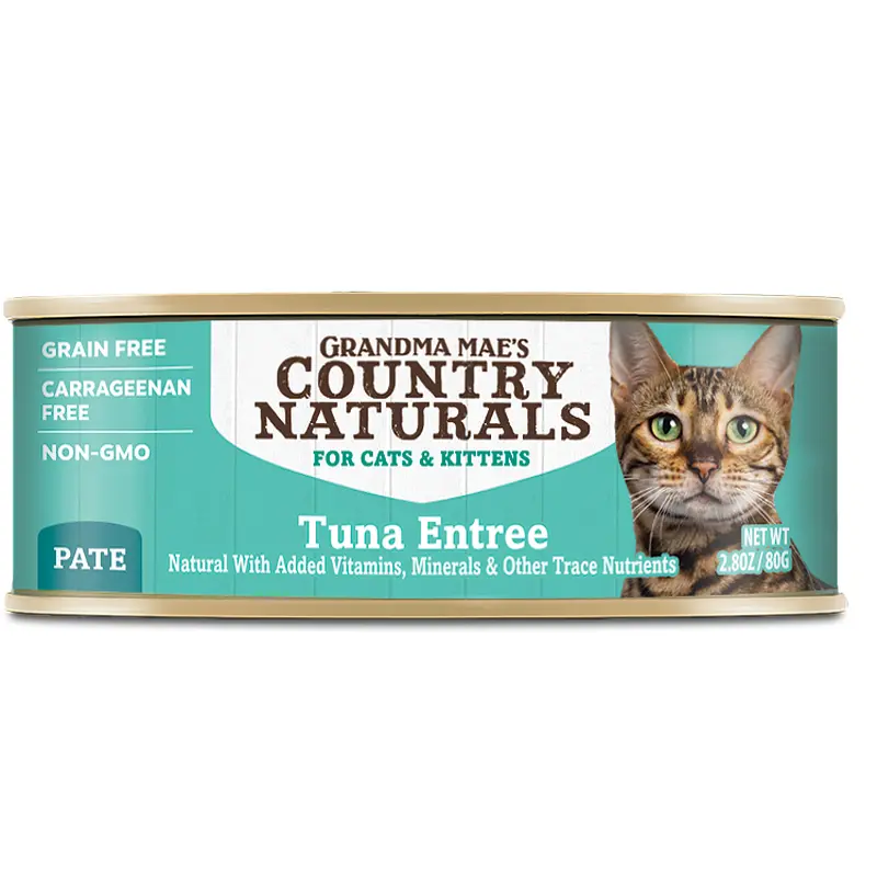 Grandma Mae's Country Naturals Grain Free Pate Wet Cat & Kitten Food Tuna 2.8oz 24pk