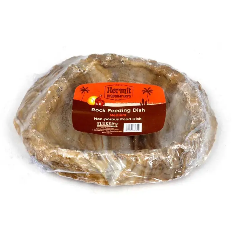 Fluker's Hermit Crab Rock Feeding Dish Brown MD