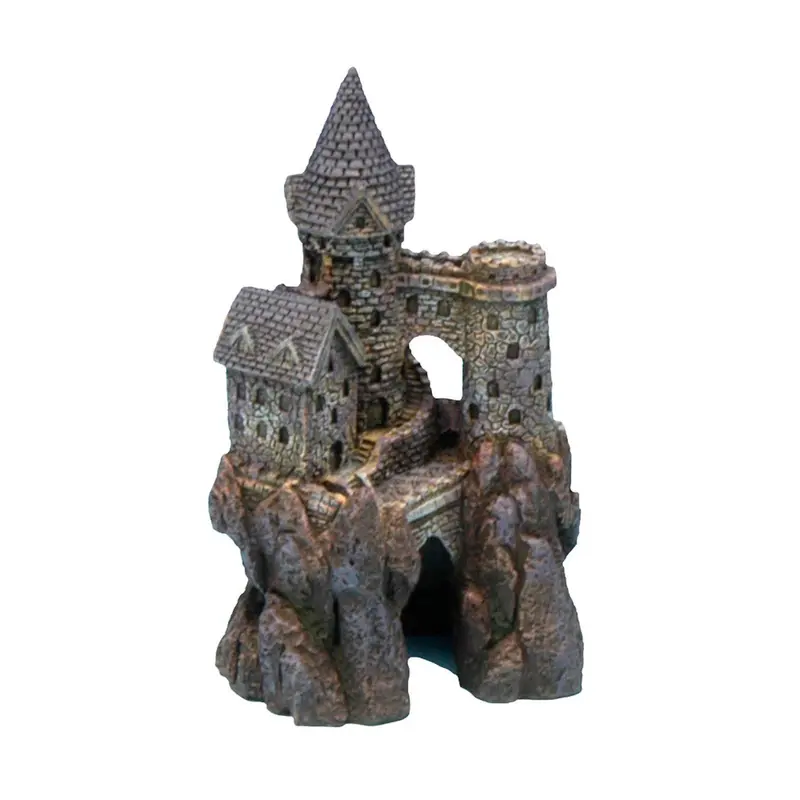 Penn-Plax Magic Castle Aquarium Ornament Brown/Grey 5.5in SM