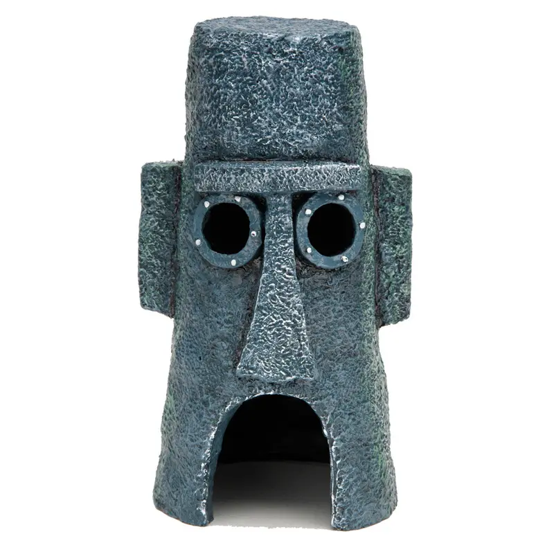 SpongeBob Squidward Island Aquarium Statue Grey 6 in