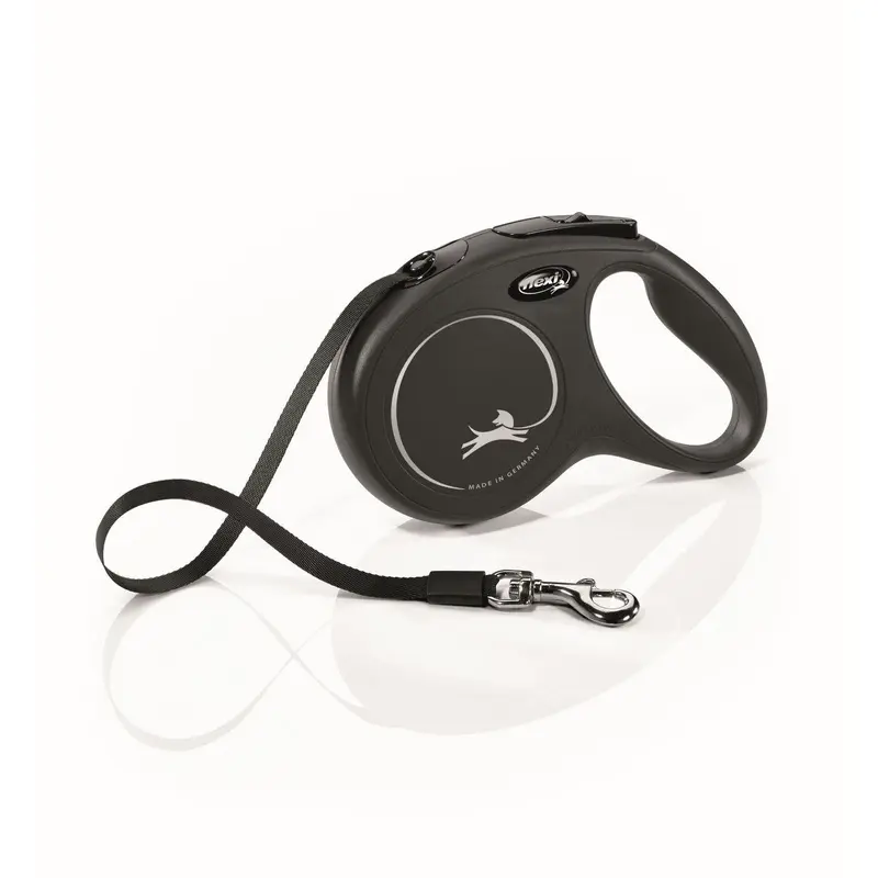 Flexi Flexi Classic Nylon Cord Dog Leash Black 16ft MD up to 55lb