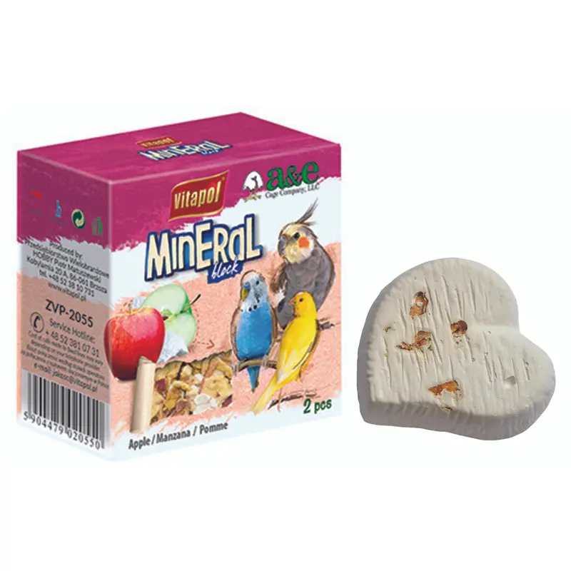 A & E Cages Vitapol Infused Mineral Block for Birds Apple 35 grams