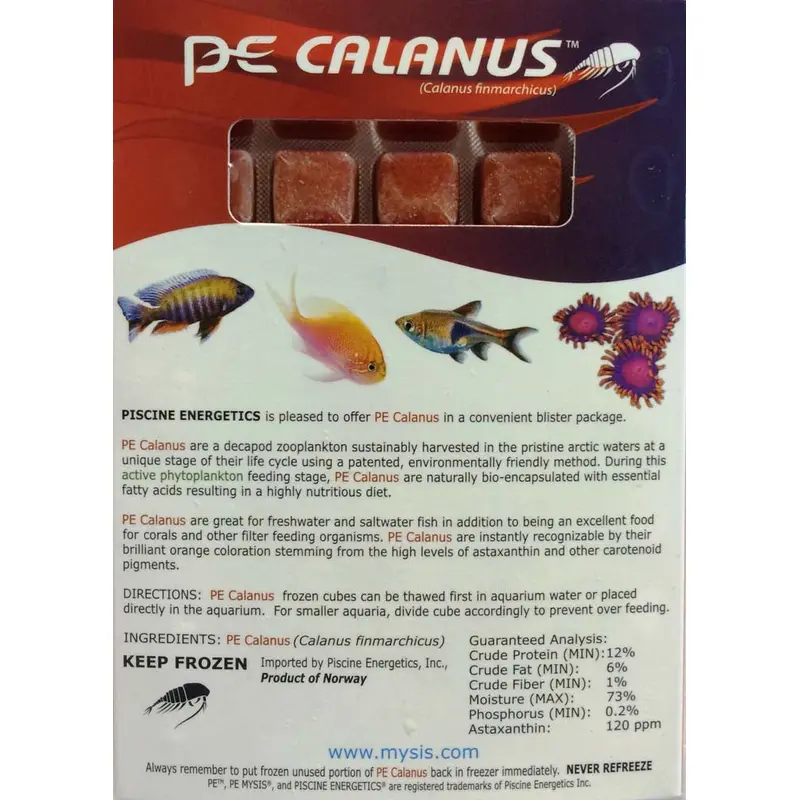 Piscine Energetics Calanus Frozen Fish Food 4 oz SD-5