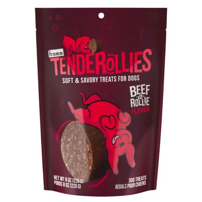 Fromm Tenderollies Soft & Savory Dog Treats - Beef-a-Rollie - 8oz Pouch