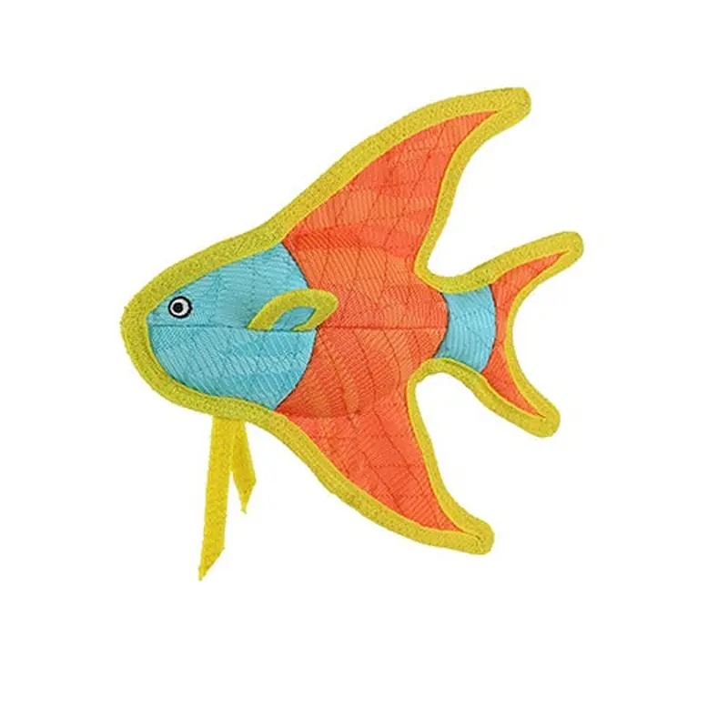 Tuffy's DuraForce Angel Fish Tough Dog Toy Orange