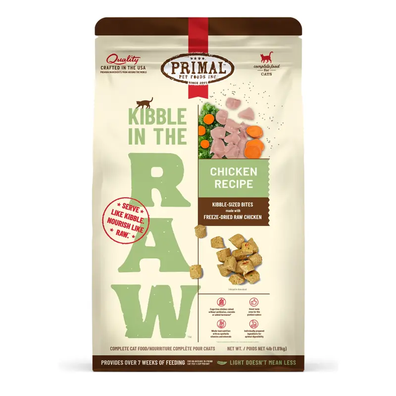 Primal Kibble In The Raw | Feline Chicken 4 lb