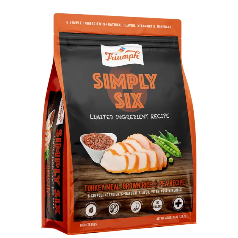 Triumph Simply Six Turkey, Brown Rice, & Pea Recipe Limited Ingredient Dry Dog Food