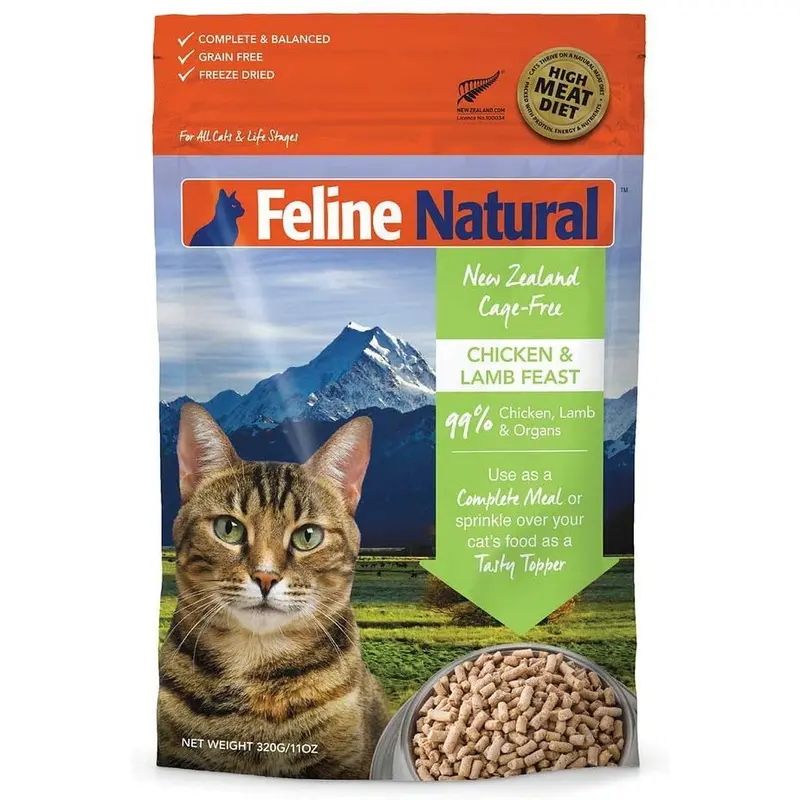 Feline Natural Freeze Dried Chicken & Lamb Feast Cat Topper 11oz