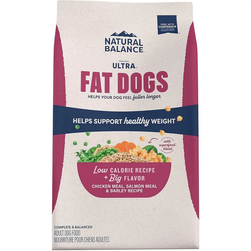 Natural Balance Fat Dogs Low Calorie Dry Dog Food - Chicken Salmon Meal - 4lb