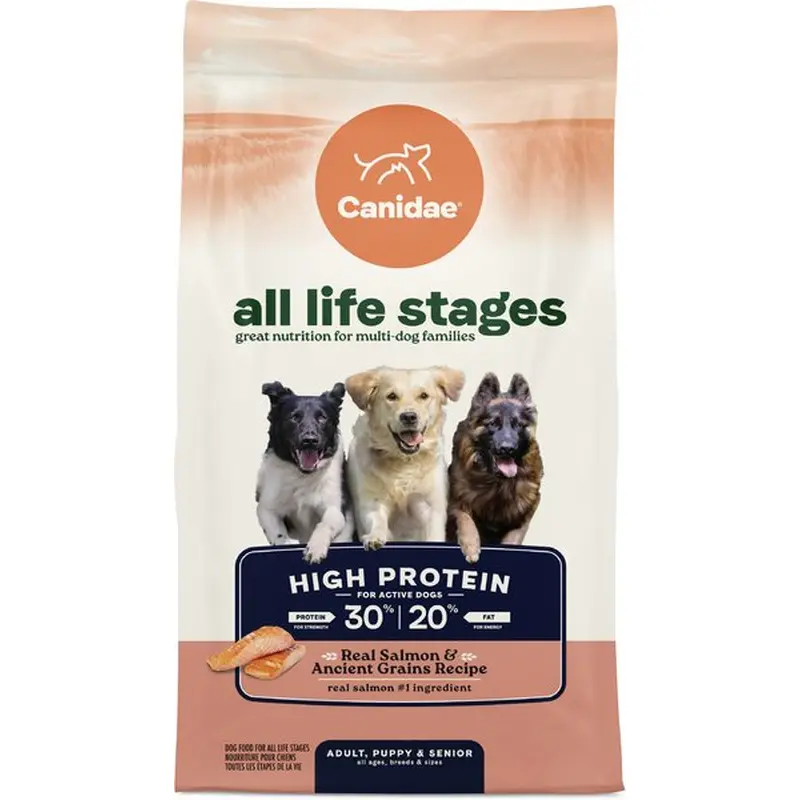 CANIDAE All Life Stages Salmon Recipe High Protein Dry Dog Food, 4lb bag