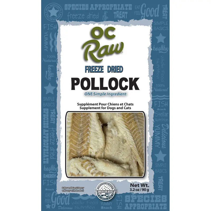 OC Raw Freeze Dried Pollock 3.2 oz.