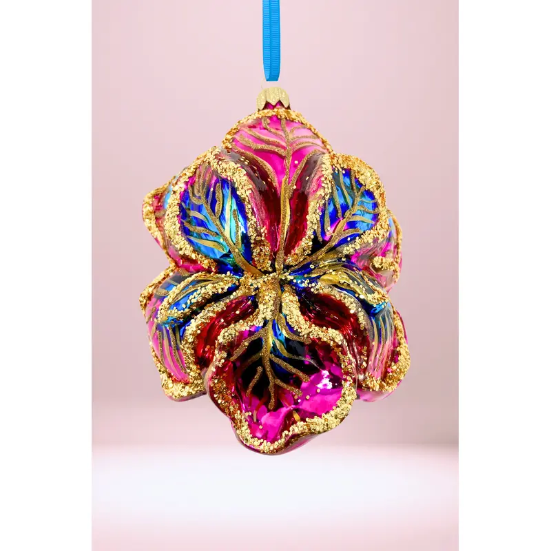 Angel's Crown Iris Polish Glass Ornament