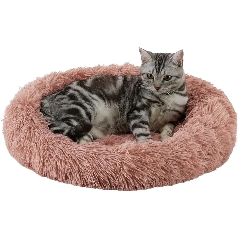 Best Friends by Sheri Cat Donut Bed - Dusty Rose