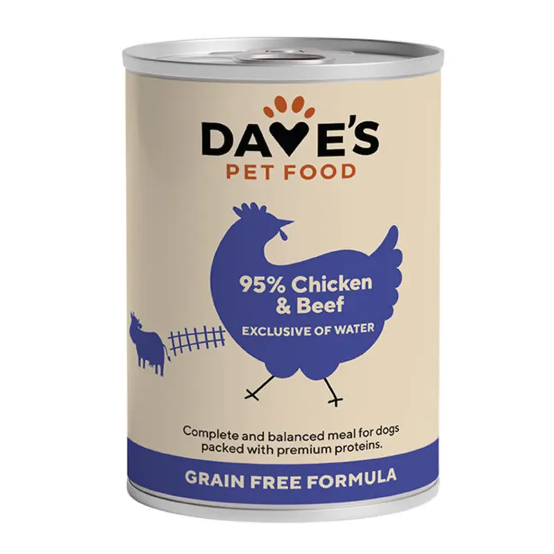 Dave's Pet Food Premium 95% Chicken & Beef