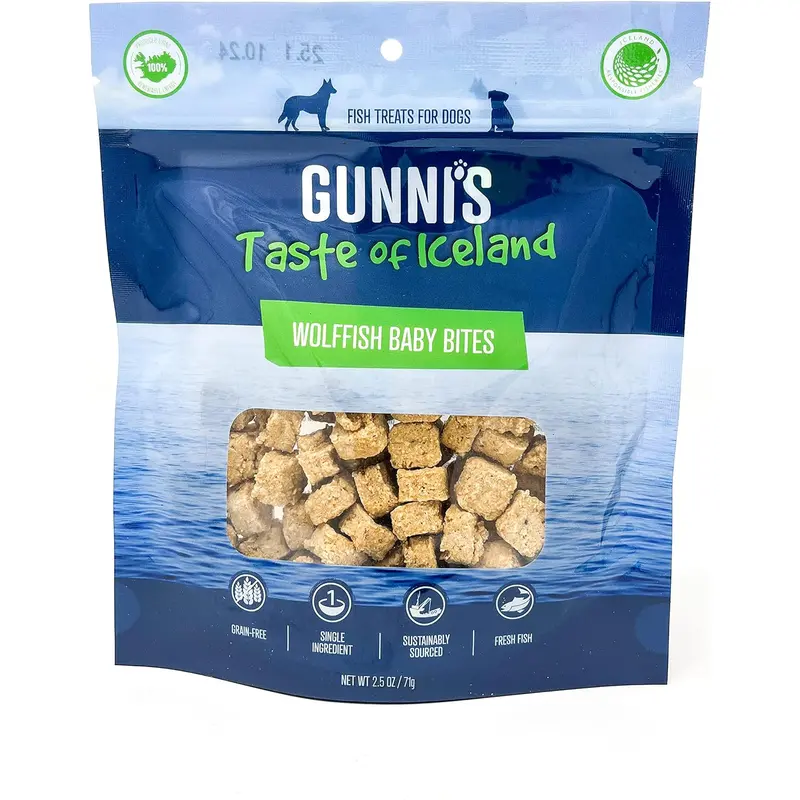 Gunni's Baby Bites Wolffish Treat  2.5 oz