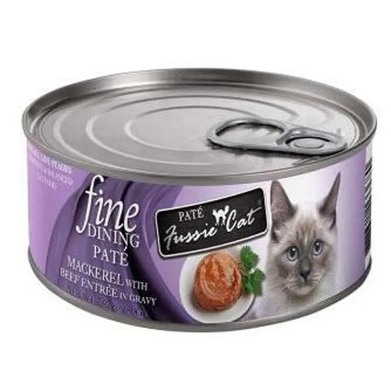Fussie Cat Fine Dining Pate Mackerel with Beef Entre