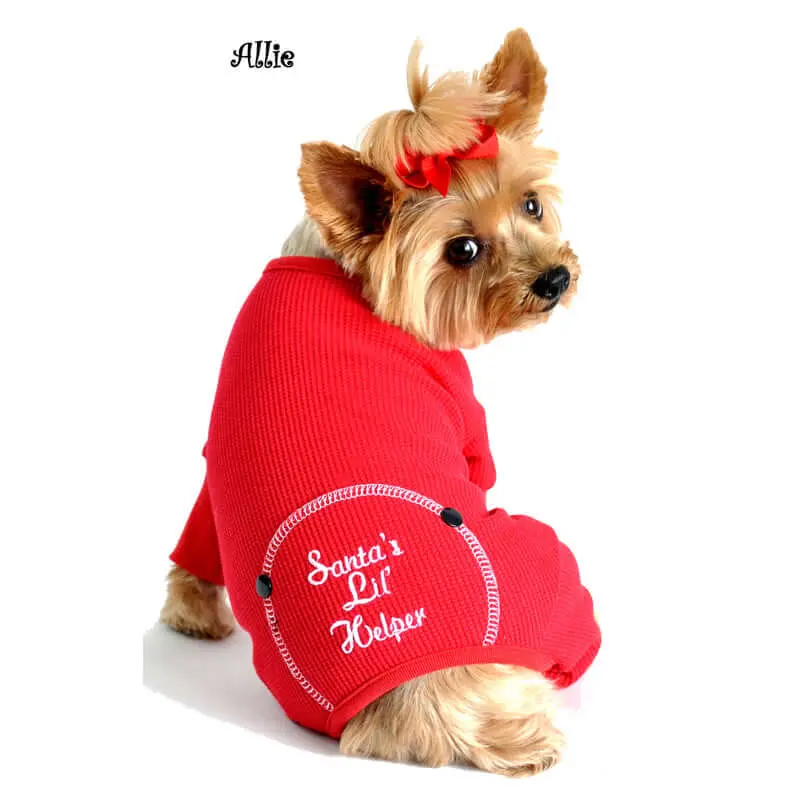 Christmas Red "Santas Lil Helper" Embroidered Pajamas