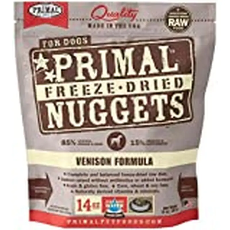 Primal Pet Foods Nuggets Grain-Free Venison Freeze-Dried Dog Food, 14 Oz