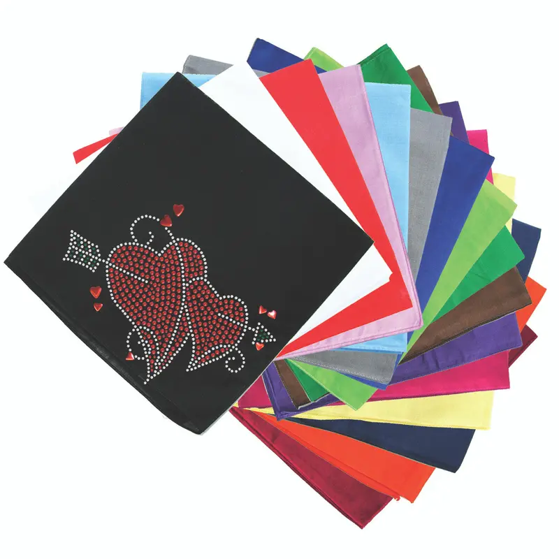 Red Rhinestone Hearts with Arrow Bandanna