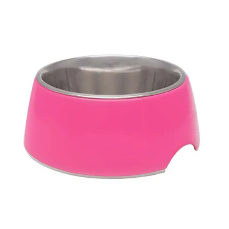 Loving Pets Stainless Steel Retro Dog Bowl Pink Medium