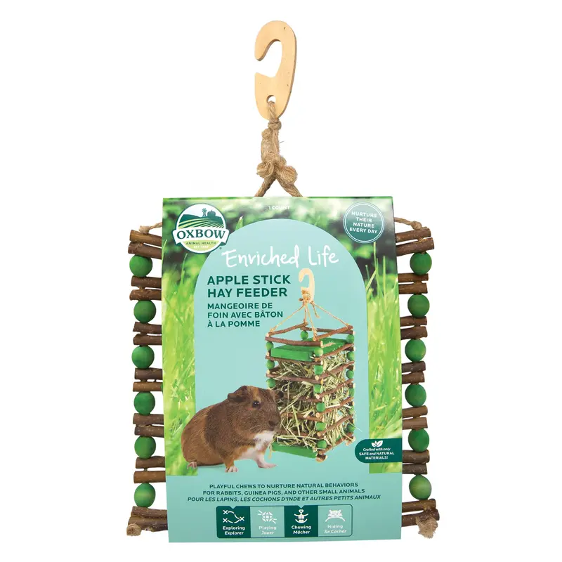 Oxbow Enriched Life Apple Stick Hay Feeder For Small Animals