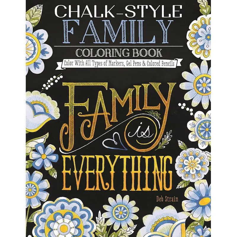 Chalk-Style Family Coloring Book