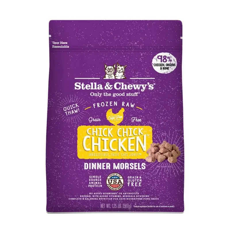 Stella & Chewy's Dinner Morsels Frozen Raw Cat Food - Chick, Chick Chicken - 3lb Bag