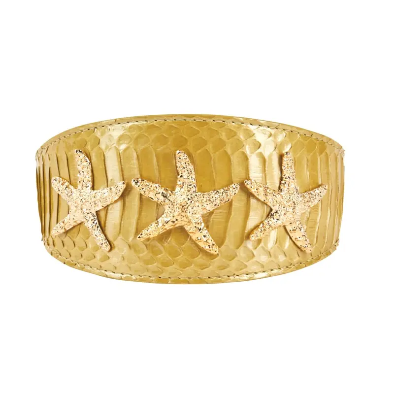 The Starlet. Pearl Yellow Snake Starfish 3 Wide Style Collar