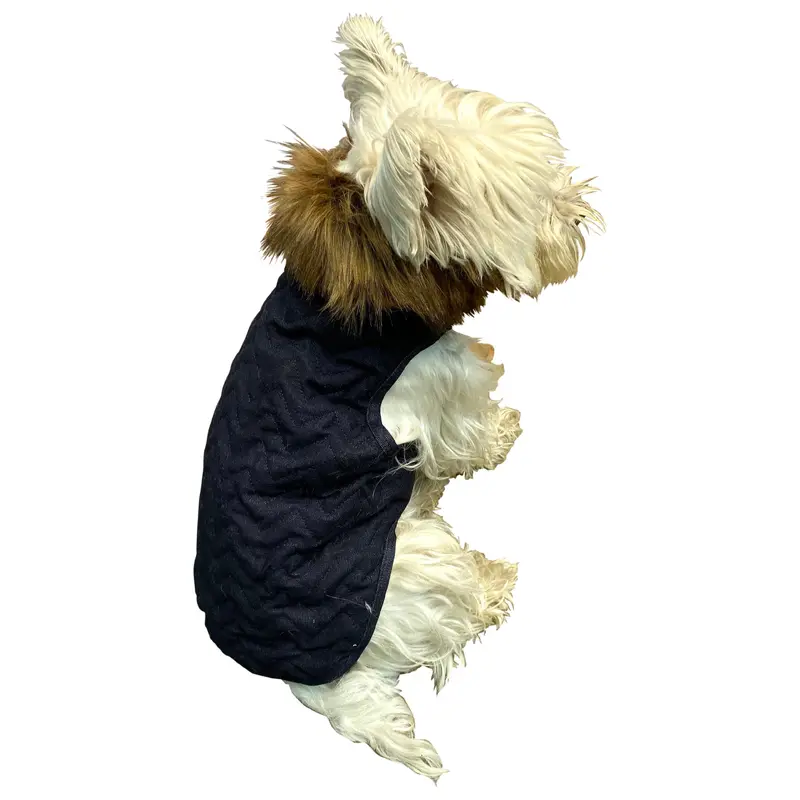Ziggy Quilted Denim Dog Coat