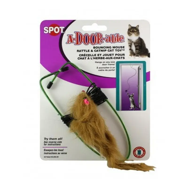 Spot Ethical Pet Cat Toy A-Door-Able Plush Mouse