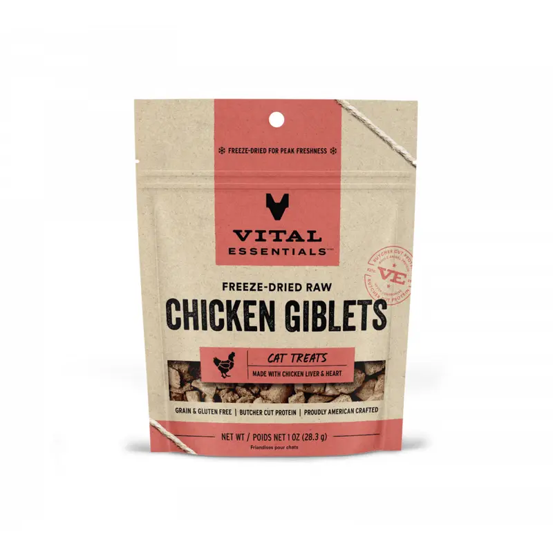 Vital Essentials Vital Cat Freeze Dried Grain Free Chicken Giblets Cat Treats