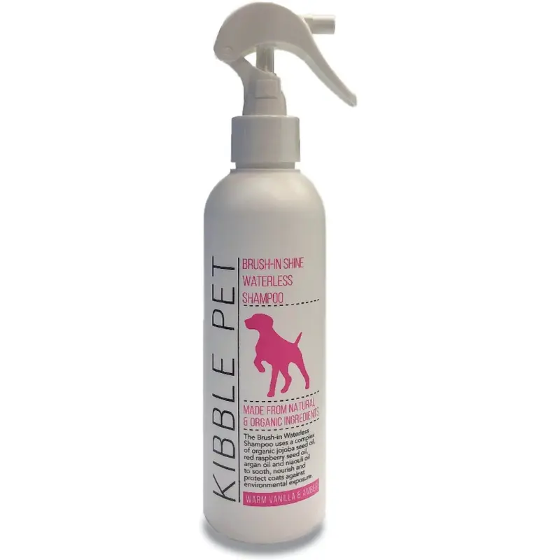 Kibble Pet Brush In Shine Waterless ShampooWarm Vanilla Amber