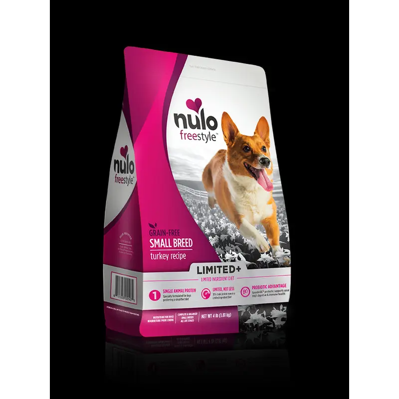 Nulo FreeStyle Small Breed Dog Limited+ Grain Free Dry Dog Food - Turkey, 4lb Bag