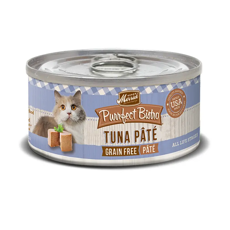 Merrick Purrfect Bistro Grain Free Tuna Pate Canned Cat Food, 3 oz