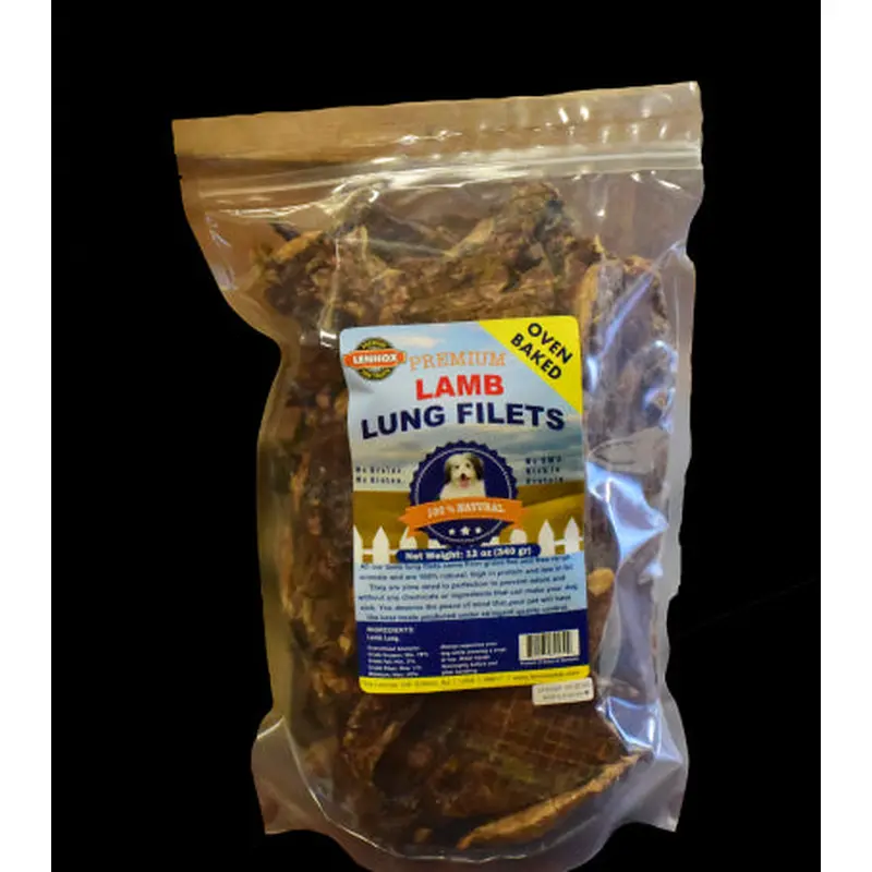 Lennox Dog Treat 12oz Lamb Lung Filets
