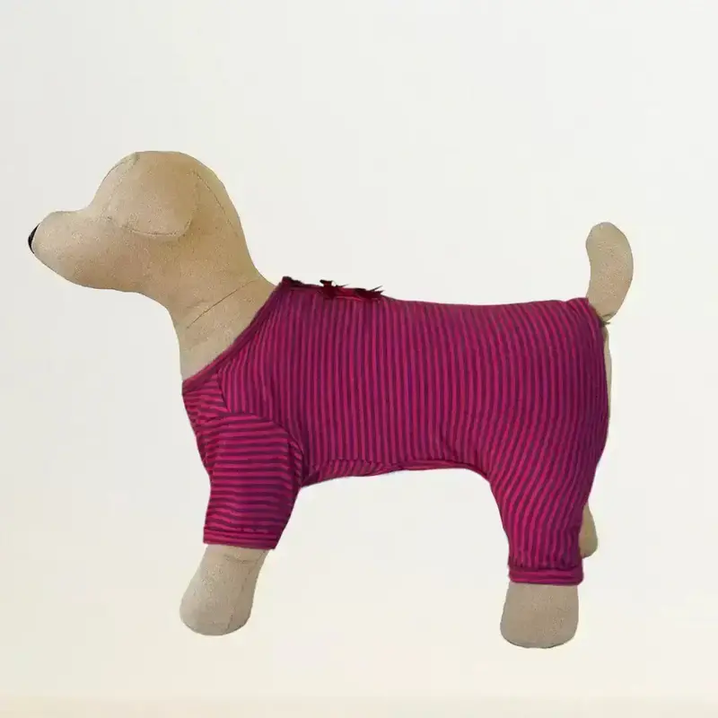 Sweet Dreams Dog Pajamas-Striped Pink