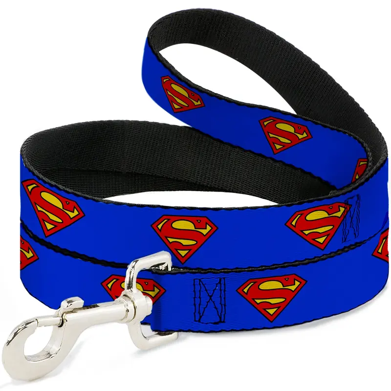 Dog Leash - Superman Shield Blue