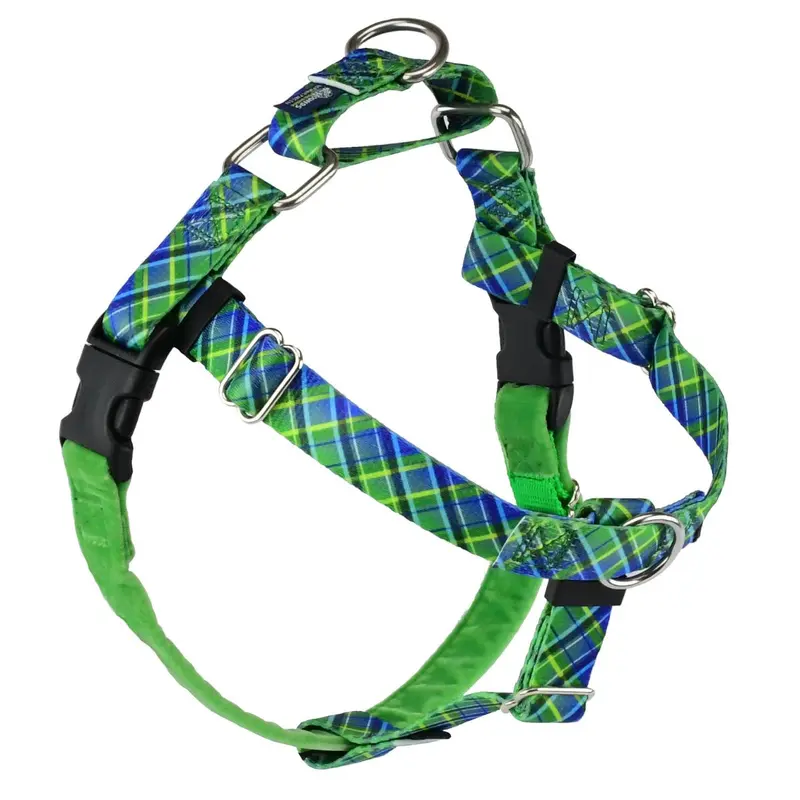 2 Hounds Design Freedom No-Pull Dog Harness - Large 1" x 28-32" - Electric glow Green