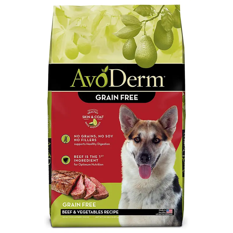 AvoDerm Grain-Free Dry Dog Food - Beef & Vegetables Formula - 24lb