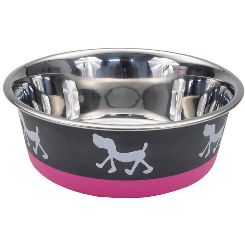 Coastal Drop Bowl Maslow Non-Skid Pink Grey 14oz (1.75 Cups)