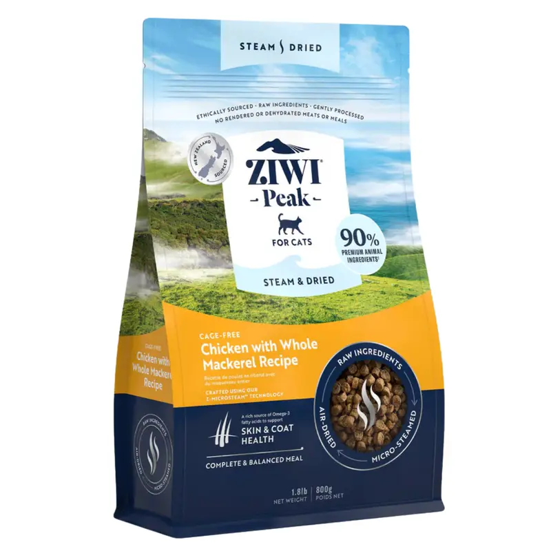 Ziwi Peak Dried Cat Food -  Chicken & Whole Mackerel - 1.8lb Bag