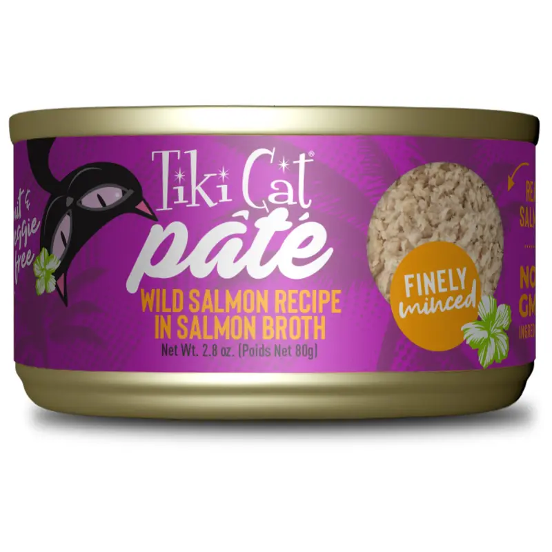 Tiki Cat Luau Pt Wet Cat Food, Salmon, 2.8 oz. Can