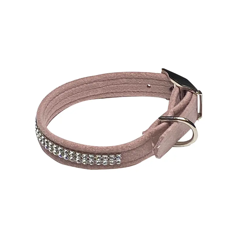 Glamour Girl Ultrasuede Collar w/ Swarovski Crystal, Rosewood
