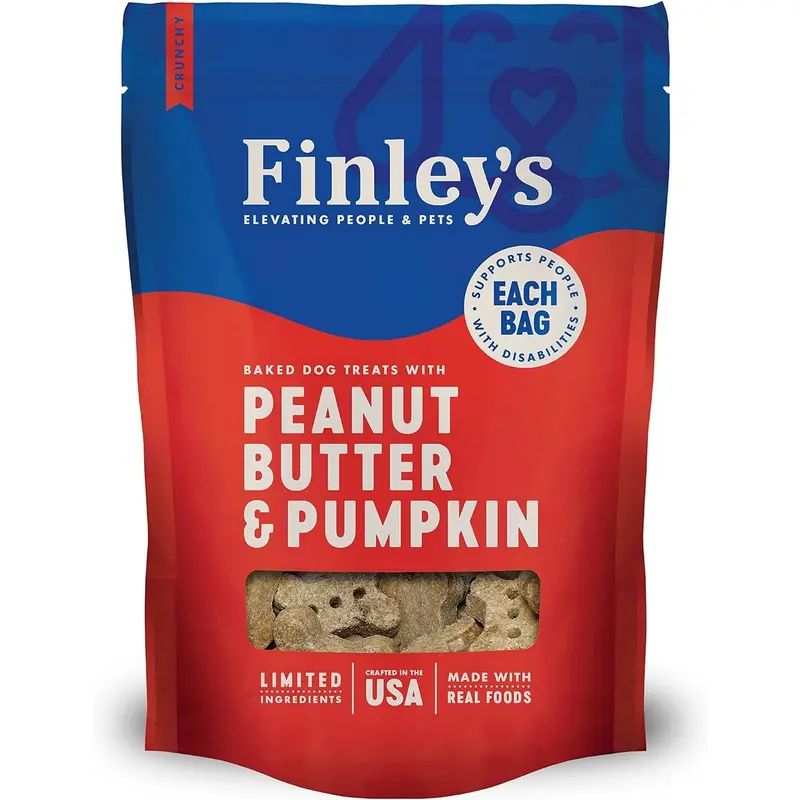 Finley's Peanut Butter Pumpkin Crunchy Biscuits Dog Treats 12oz