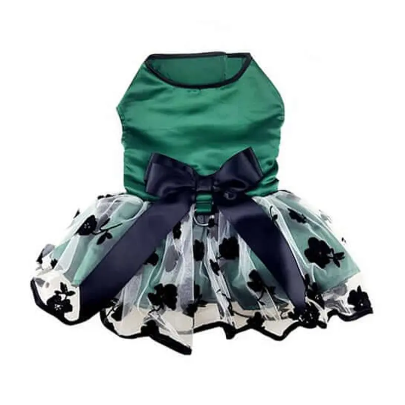 Green and Black Satin Holiday Dress