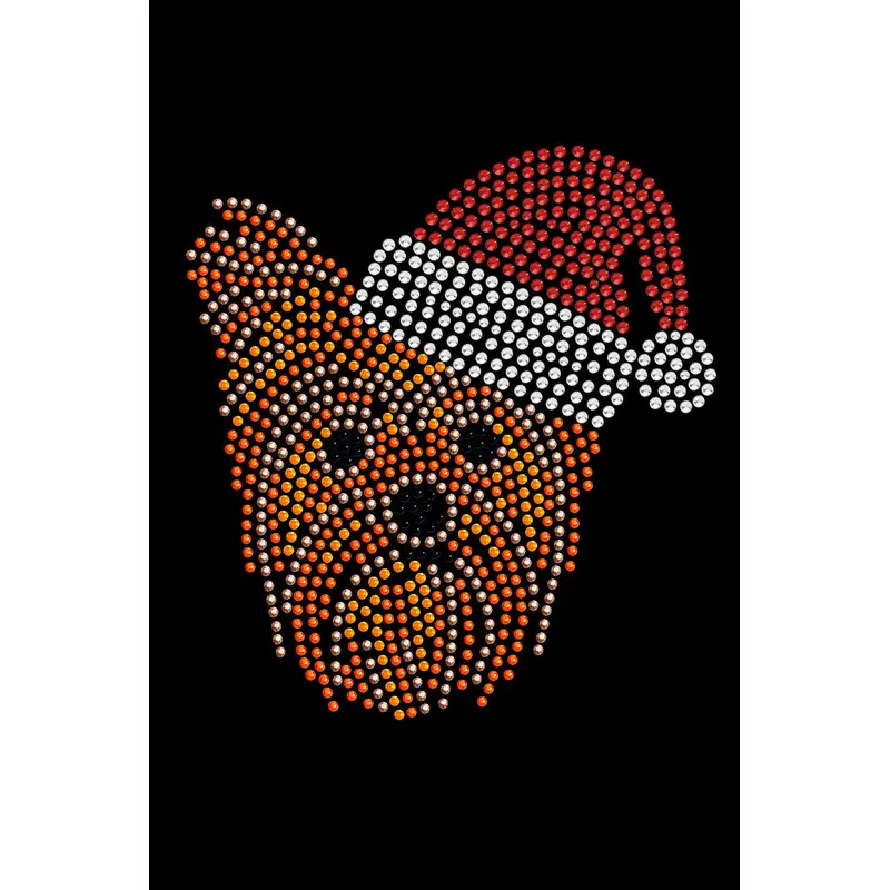 Yorkie Face  2 with Santa Hat - Custom Tutu