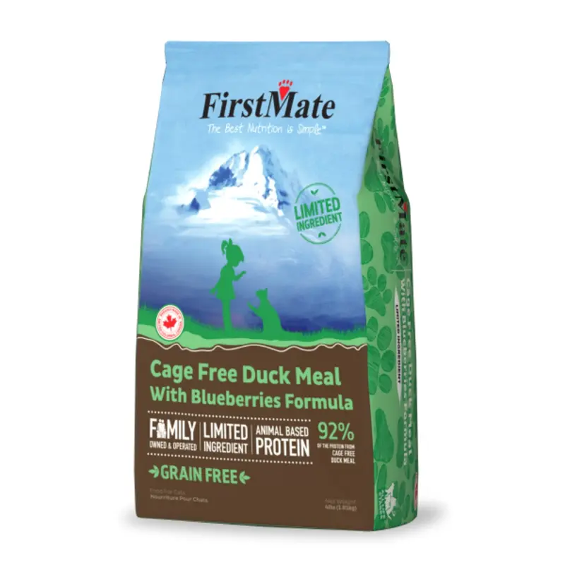 First Mate Cage Free Duck Meal & Blueberries Dry Cat Food 4lb