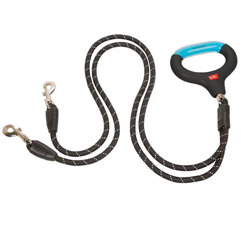 Wigzi Retractable Dog Leash Gel Dual Doggie Black Small