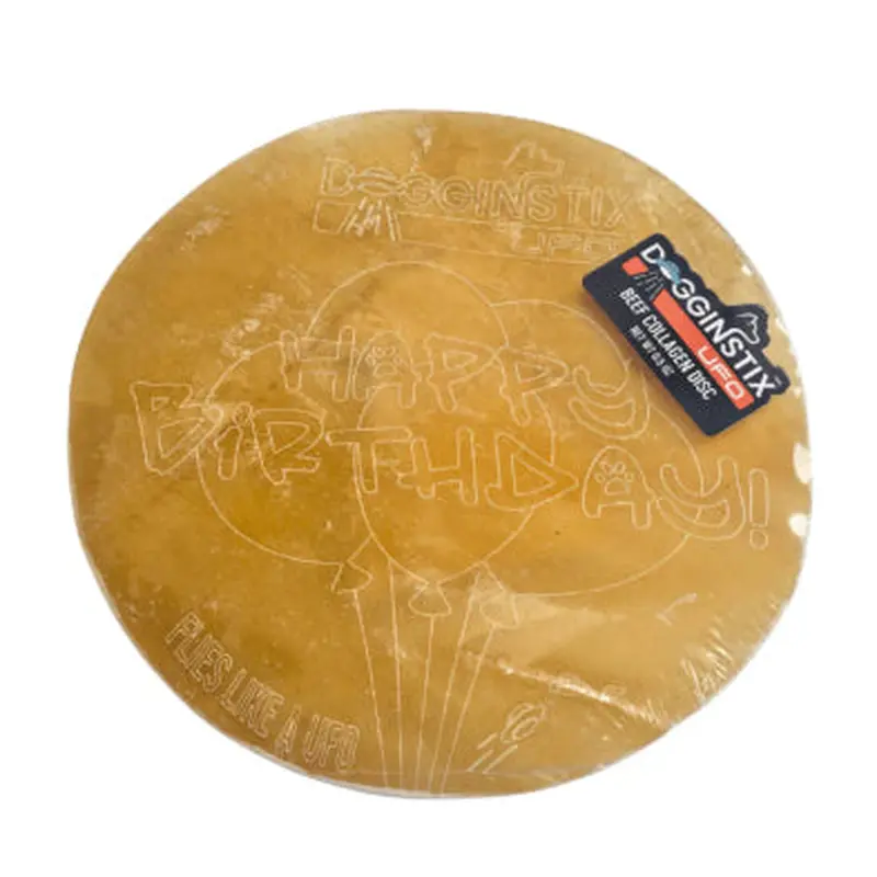 Dogginstix Dog Treat 9.75in Beef Collagen UFO