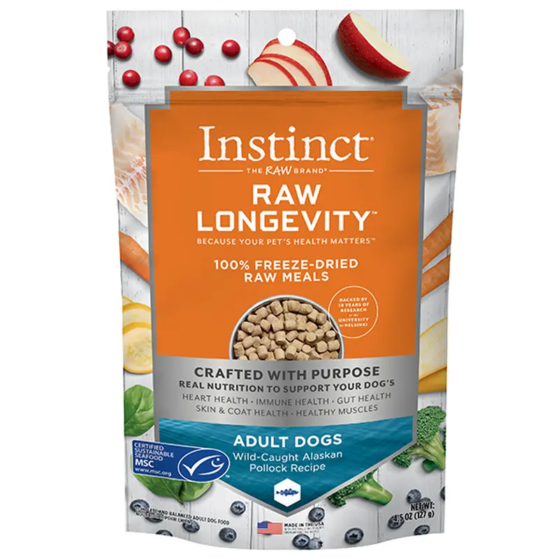 Nature's Variety Instinct Dog Raw Longevity FD Meals Pollock 4.5 oz